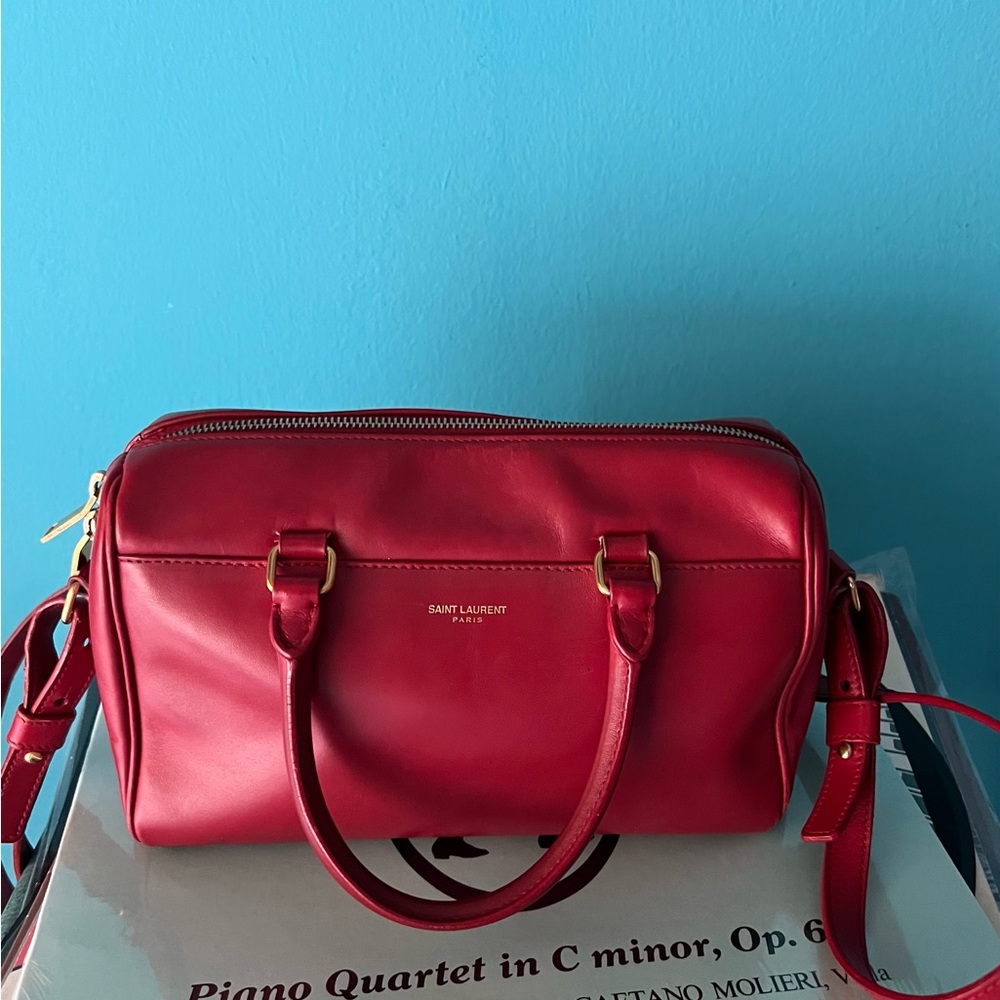 Saint Laurent Red Baby Duffle Crossbody/Hand Bag